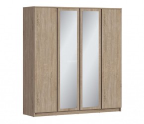 Шкаф 4х дверный с зеркалами Веста СБ-3082 (Дуб Сонома) в Муравленко - muravlenko.mebel-74.com | фото