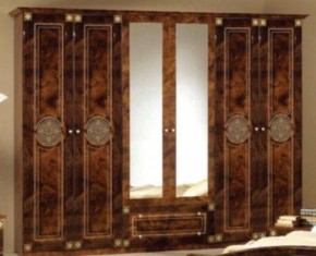 Шкаф 6-и дверный с зеркалами (02.146) Рома (орех) в Муравленко - muravlenko.mebel-74.com | фото