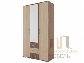 Шкаф трехстворчатый Гостиная 7 (с зеркалом) в Муравленко - muravlenko.mebel-74.com | фото