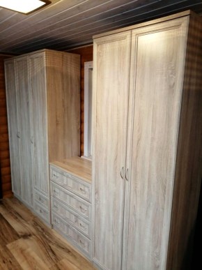 Шкаф для белья со штангой, полками и ящиками арт. 113 в Муравленко - muravlenko.mebel-74.com | фото