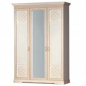 Шкаф для одежды 3-дверный №800 Парма кремовый белый в Муравленко - muravlenko.mebel-74.com | фото