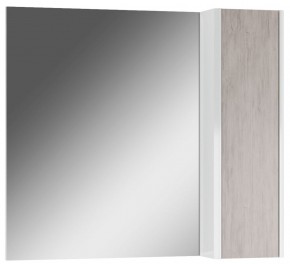 Шкаф-зеркало Uno 80 Дуб серый левый/правый Домино (DU1504HZ) в Муравленко - muravlenko.mebel-74.com | фото