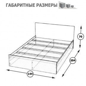 Стандарт Кровать 1400, цвет венге, ШхГхВ 143,5х203,5х70 см., сп.м. 1400х2000 мм., без матраса, основание есть в Муравленко - muravlenko.mebel-74.com | фото