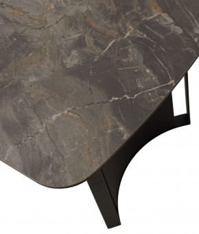 Стол RASMUS 160 KL-80 Серый мрамор, итальянская керамика / черный каркас, ®DISAUR в Муравленко - muravlenko.mebel-74.com | фото