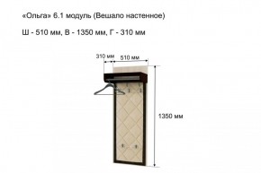 Вешало настенное "Ольга 6.1" в Муравленко - muravlenko.mebel-74.com | фото